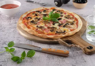 PIZZA JAMBON, CHAMPIGNONS