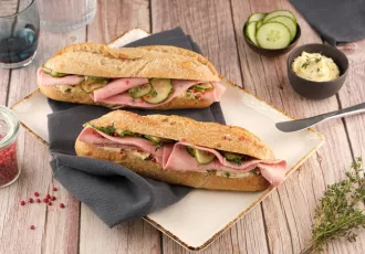 Sandwich jambon beurre, beurre au thym baies roses HORIZONTALE