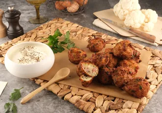 Beignets de chou-fleur aux allumettes fumées