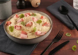 Purée de chou-fleur au jambon 