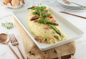 Omelettes aux asperges et lardons