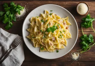 IA Farfalle à la carbonara