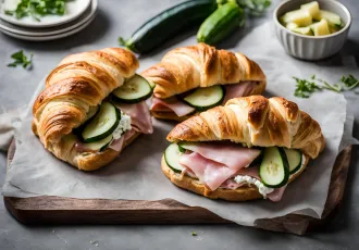 IA Croissants au jambon, chèvre et courgette