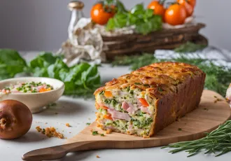 IA Cake fondant aux légumes et jambon