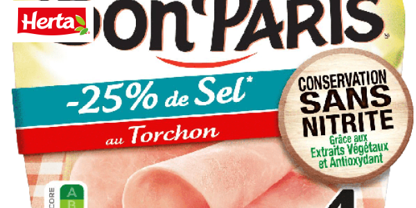 Herta Le Bon Paris Jambon Sans Nitrite Torchon Sel Réduit 4t Herta 